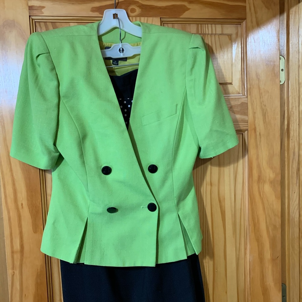 Stirling Cooper Lime Green Jacket and Skirt (Sz 12